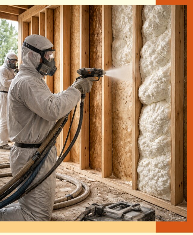 Утепление каркасного дома ППУ в Красном Сулине от 2858 руб./м2 — работа под ключ | ТепломастерКрл