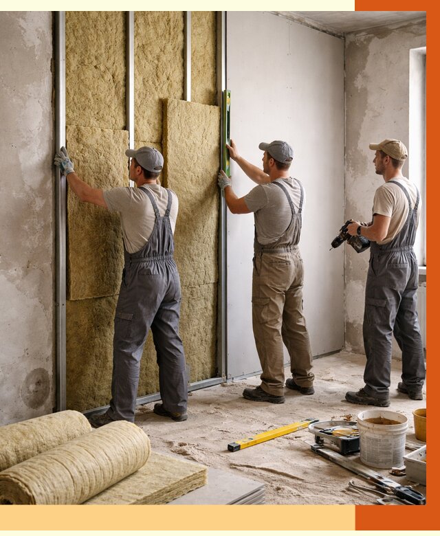 Утепление стен изнутри в Красном Сулине от 2296 руб/м² под ключ | ТепломастерКрл