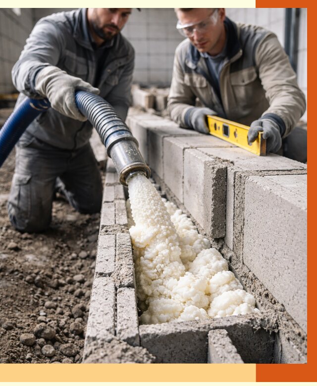 Заполнение колодцевой кладки ППУ в Красном Сулине от 4287 руб. за м2 | ТепломастерКрл